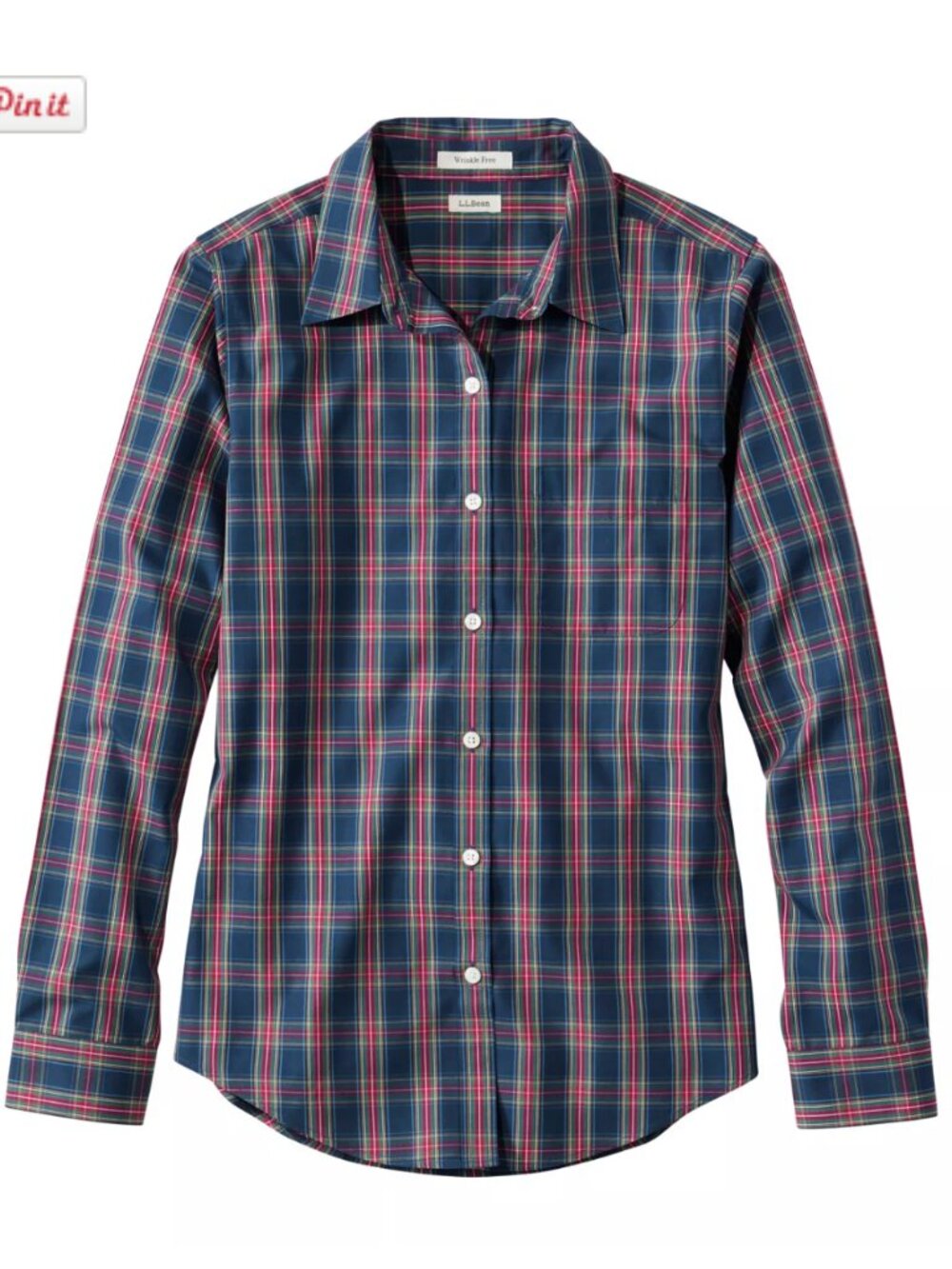 L.L. BEAN‎ | Women's | NEW | Wrinkle-Free Pinpoint Oxford Shirt | Size L